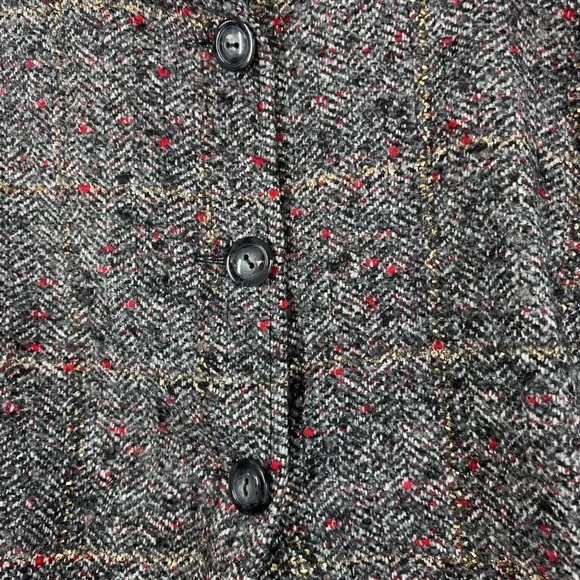 Toni T Gray Tweed Cape Jacket Size 3X Wool Alpaca Blend Button Front Poncho Coat - Picture 10 of 16